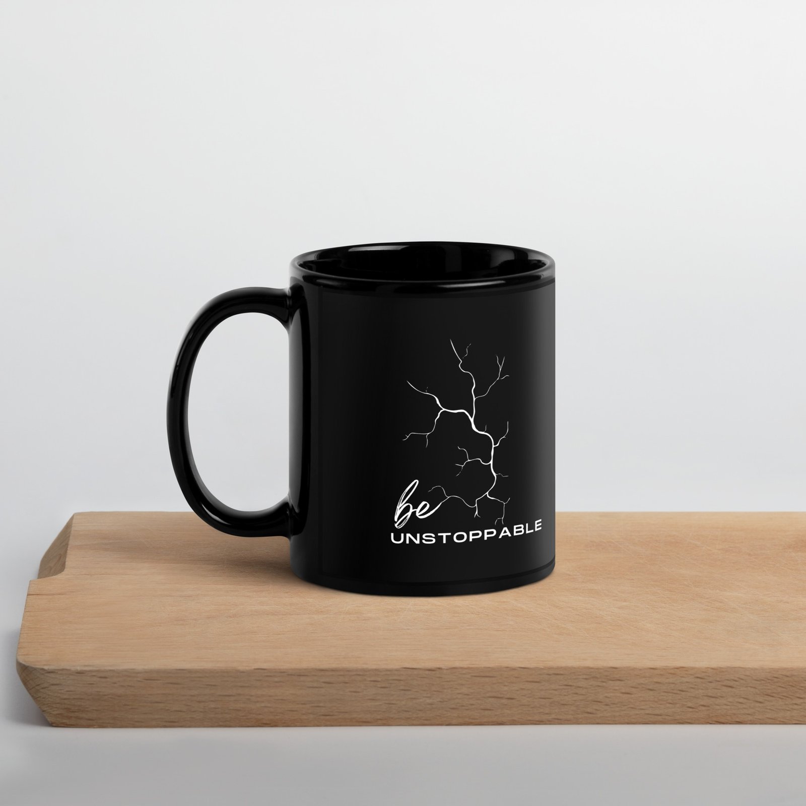 Be Unstoppable Black Glossy Mug - Image 2
