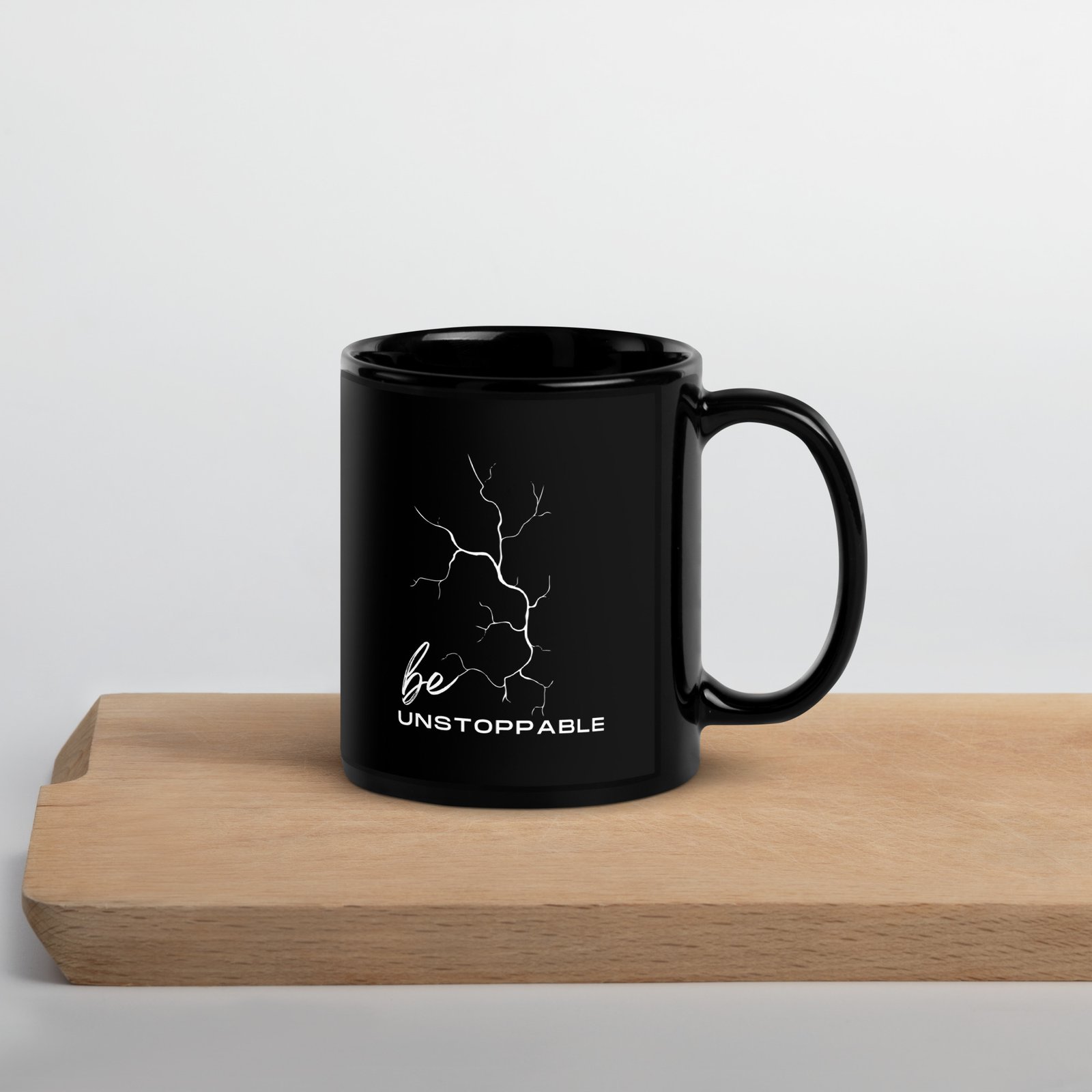 Be Unstoppable Black Glossy Mug - Image 3