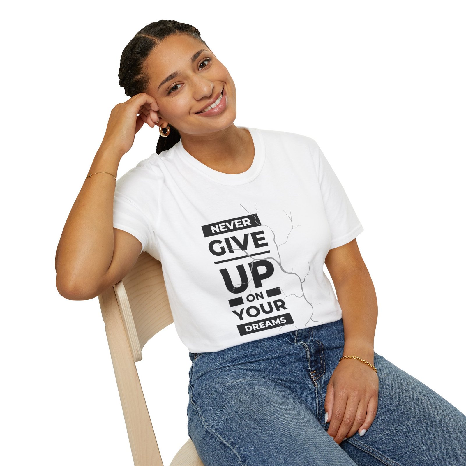Unisex Never Give Up On Your Dreams Softstyle T-Shirt - Image 10